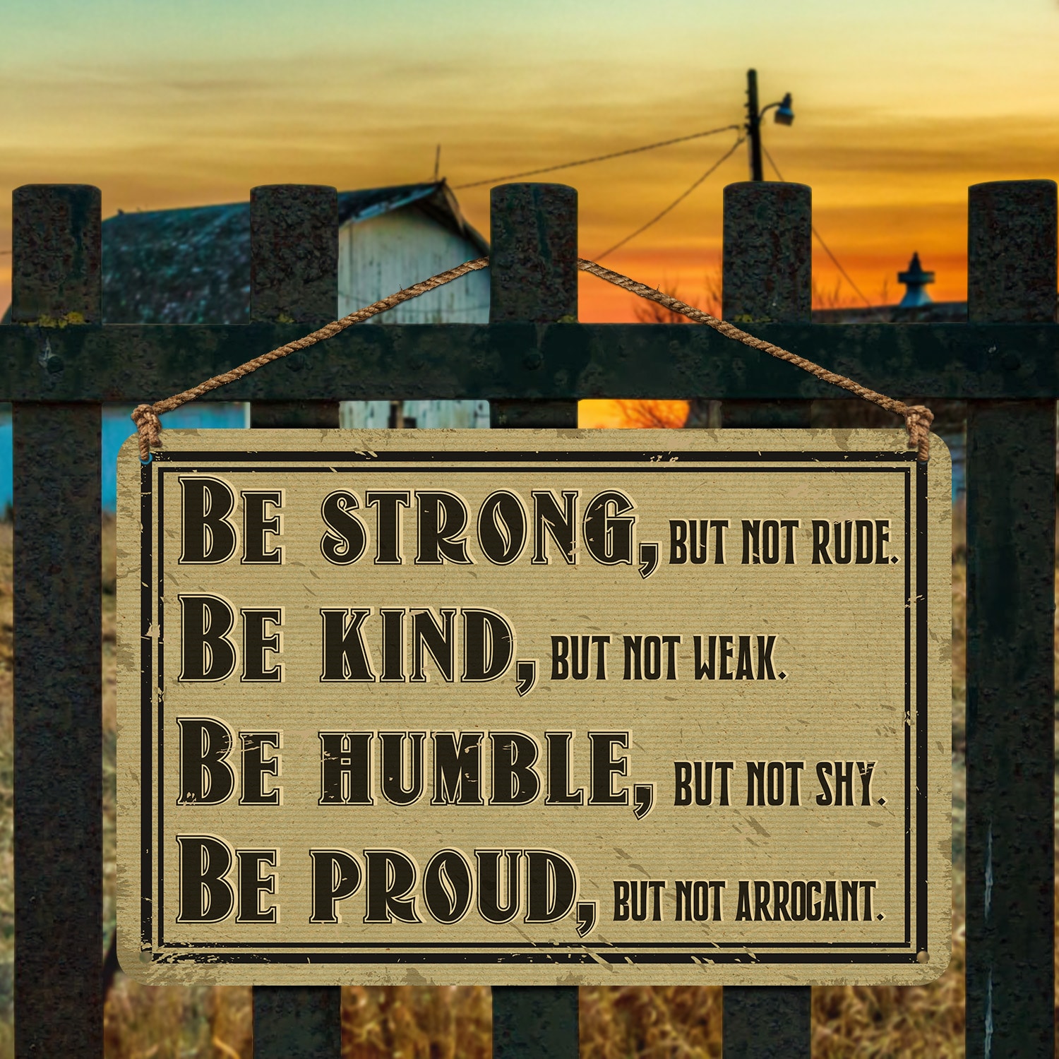 6. Be Strong Be Kind (metal sign) Metal Sign Mockup 4