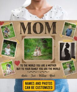 Custom Photo Mom To The World You Are A Mother But To Your Family Your Are The World Canvas Prints - Poster