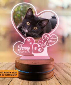 Alternative view of Custom Photo Dog Memorial Gifts Personalized Forever Missed Led Night Light Multi Color - Bedroom Decor