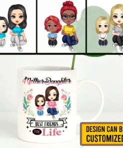 Alternative view of Mother and Daughter Best Friends For Life Personalized Clipart Mug - Mother's Day Accent Mug - Gift For Mom