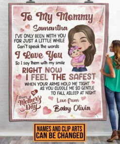 Alternative view of Personalized To My Mommy I've Only Been With You For Just A Little While First Mom Fleece Blanket - Throw Blanket