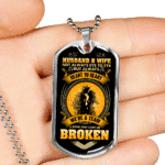 Husband And Wife Not Always Eye To Eye But We're A Team Couple Dog Tag Pendant Necklace