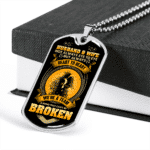 Husband And Wife Not Always Eye To Eye But We're A Team Couple Dog Tag Pendant Necklace