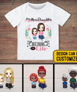 Mother and Daughter Best Friends for Life Personalized Clipart T-Shirt - Mother's Day Shirt - Gift for Mom from Daughter
