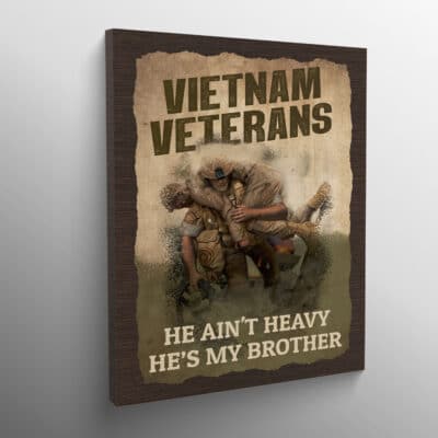 Alternative view of Vietnam Veterans He Ain't Heavy He's My Brother Canvas Prints - Vietnam Veteran Memorial Poster