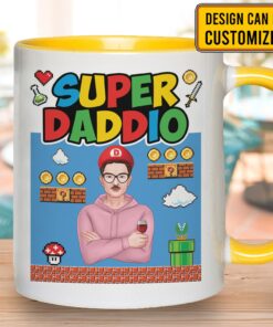 Alternative view of Super Daddio Gifts Funny Fathers Day Gifts Personalized Accent Mug - Ceramic Coffee Mug - Beer Stein - Water Bottle
