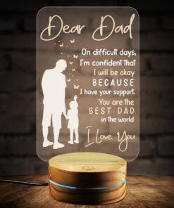 Alternative view of Dear Dad On Difficult Days I'm Confident That I Will Be Okay  Night Light - Dad Night Light Gifts