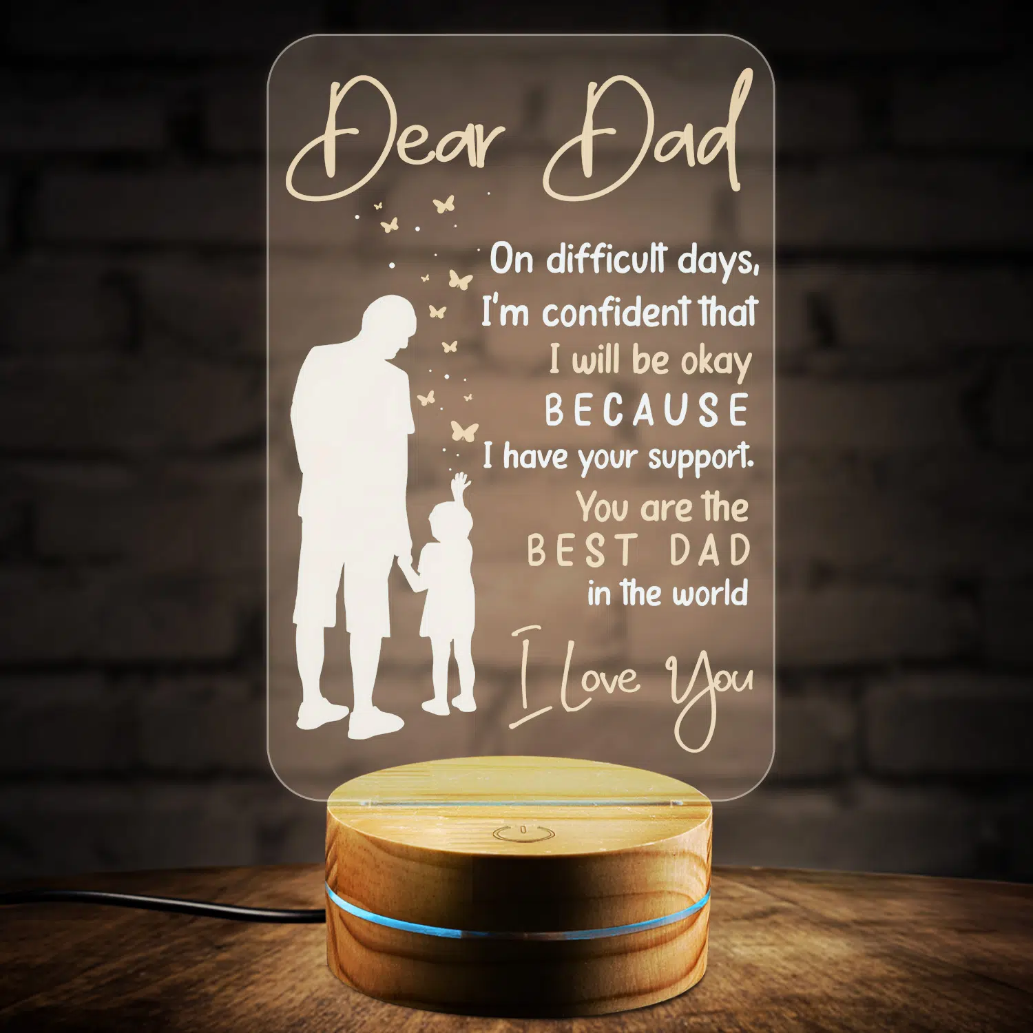 5VT. Dear Dad On Difficult Days night light mk1