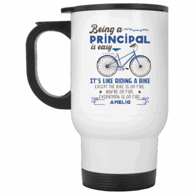 14 oz. White Travel Mug