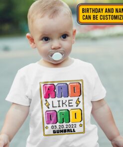 Alternative view of Customized Rad Like Dad Baby First Father's Day 2023 2024 Baby Onesie - Baby Toddlers Bodysuit