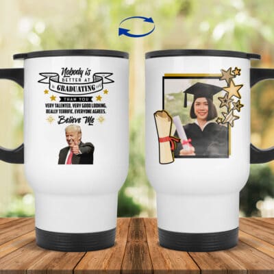 14 oz. White Travel Mug