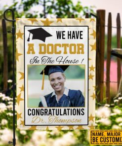 Alternative view of Personalized Photo Congratulations We Have A Senior In The House Garden Flag - House Flag