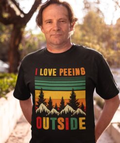 Alternative view of Retro Vintage I Love Peeing Outside Funny Hiking Camping T-Shirt - Hiking Lover Gift