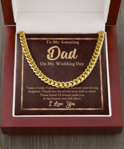 To My Amazing Dad On My Wedding Day Today A Bride Tomorrow A Wife Cuban Link Chain Necklace