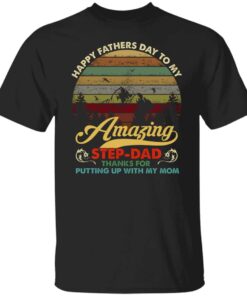3VT. Amazing Step Dad Putting Up 6, Black, Unisex T-Shirt