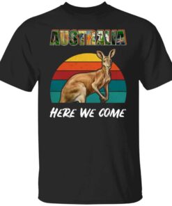 3. Australia Here We Come (Kangaroo) 5, Black, Unisex T-Shirt