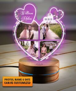 Personalized Photo Night Light Personalized Wedding Gifts For The Couple Led Night Light Multi Color - Bedroom Decor