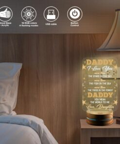 Alternative view of To My Dad Night Light from Daughter Son - Daddy I Love You More Than The Stars Gift Birthdays Led Light