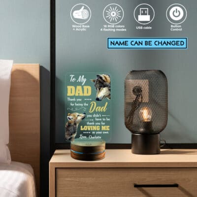 Personalized To My Dad Thank You For Being The Dad You Didn't Have To Be Bonus Step Father Gifts Night Light