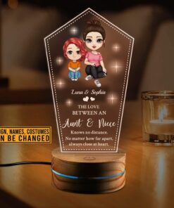 Personalized The Love Between an Aunt and Niece Knows No Distance No Matter how Far Apart Always Close at Heart Night Light