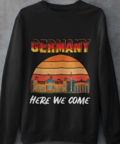 Alternative view of Germany Here We Come Funny Vintage T-Shirt - Hoodie - Sweatshirt - Germany Travel Calling Tee Shirt