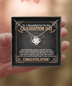To A Beautiful Girl On Her Graduation Day She Believed She Could So She Did Love Knot Necklace
