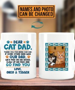 Alternative view of Personalized Cat Breeds Dear Cat Dad Thank You For Being Our Dad Print On 2 Sides Ceramic Coffee Mug
