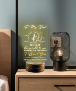 To My Dad You Mean The World To Me Night Light, Best Dad Birthday Gifts from Daughter Son - Fathers Day Gifts for Dad
