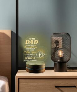 Alternative view of To My Dad You Mean The World To Me Heart Night Light, Best Dad Birthday Gifts from Daughter Son - Fathers Day Gift for Dad