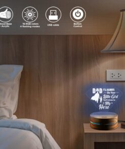 Alternative view of Fathers Day Gifts Dad I'll Always Be Your Little Girl You'll Always Be My Hero Led Night Light Multi Color - Bedroom Decor