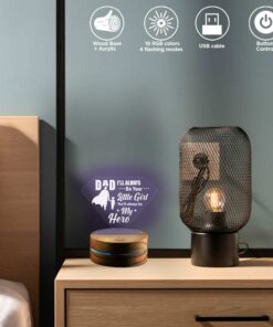 Fathers Day Gifts Dad I'll Always Be Your Little Girl You'll Always Be My Hero Led Night Light Multi Color - Bedroom Decor