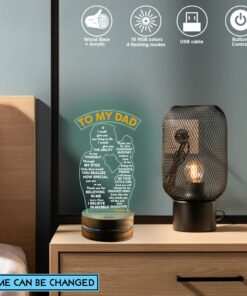Alternative view of Personalized Fathers Day Gifts To My Dad if I Could Give You One Thing in Life Led Night Light Multi Color - Bedroom Decor