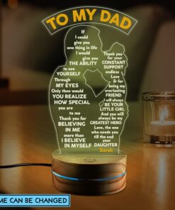 Personalized Fathers Day Gifts To My Dad if I Could Give You One Thing in Life Led Night Light Multi Color - Bedroom Decor