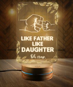 Like Father Like Daughter Oh Crap Night Light Gifts - Best Dad Birthday Gifts from Daughter Son - Fathers Day Gift for Dad