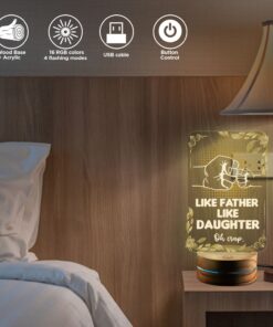 Alternative view of Like Father Like Daughter Oh Crap Night Light Gifts - Best Dad Birthday Gifts from Daughter Son - Fathers Day Gift for Dad