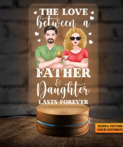 Alternative view of Personalized Father and Daughter Gifts The Love Between A Father And Daughter Lasts Forever Led Night Light Multi Color - Bedroom Decor