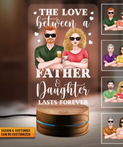 Personalized Father and Daughter Gifts The Love Between A Father And Daughter Lasts Forever Led Night Light Multi Color - Bedroom Decor