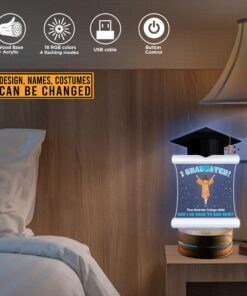 Alternative view of Personalized Graduation Gifts I Graduated Can I Go Back To Bed Now Led Night Light Multi Color - Bedroom Decor
