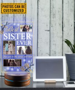 Alternative view of Personalized Photo Night Light for Sister, Sister Gift, Sister Gift for Birthday, Sister Gift Idea, Sister Gift from Sister Led Light