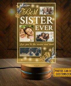 Personalized Photo Night Light for Sister, Sister Gift, Sister Gift for Birthday, Sister Gift Idea, Sister Gift from Sister Led Light