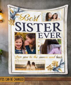 Alternative view of Personalized Photo Blanket for Sister - Sister Gift for Birthday - Sister Gifts Idea - Collage Blanket Fleece Blanket