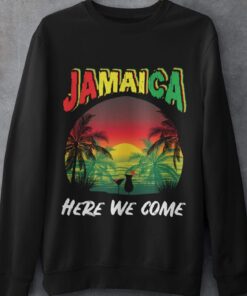 Alternative view of Jamaica Here We Come Funny Vintage T-Shirt - Hoodie - Sweatshirt - Jamaica Calling Travel Tee Shirt