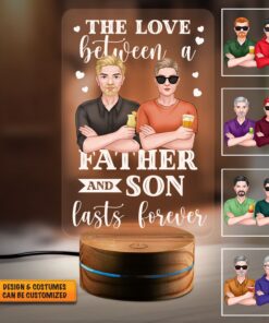 Personalized Father and Son Gifts The Love Between A Father And Son Lasts Forever Led Night Light Multi Color - Bedroom Decor