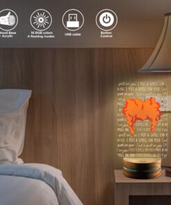 Alternative view of I Put A Spell On You Hocus Night Light Rechargeable - Three Witch Squad Led Light - Halloween Gift for Friends Sister Daughter Dad Mom