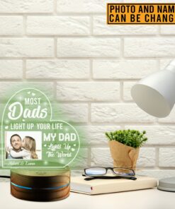 Alternative view of My Dad Lights Up The World Personalized Photo Dad Night Light Father’s Day Birthday Gifts for Dad from Daughter Son