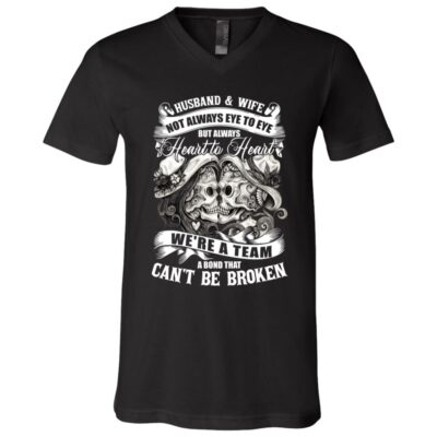 8Th. Husband and Wife, Black, V-Neck T-Shirt