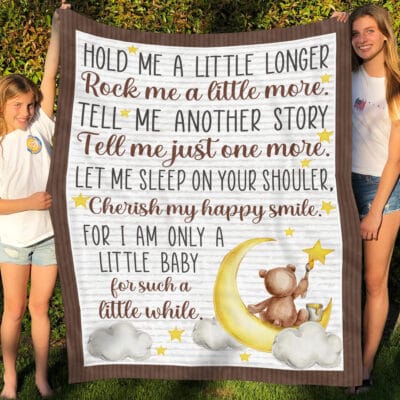 Alternative view of Hold Me a Little Longer Rock Me a Little More Tell Me Another Story Tell Me Just One More Baby Blanket - Fleece Blanket for Newborn Baby