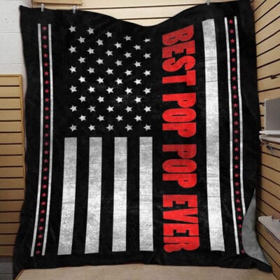 Best Pop Pop Ever Throw Fleece Blanket - Best Gift For Father's Day - Dad Gifts From Daughter Son Granddaughter