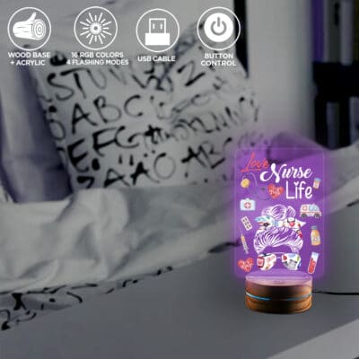 Alternative view of Love Nurse Life Night Light Decor - Nurse Gifts 2D Led Light for Woman
