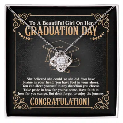 To A Beautiful Girl On Her Graduation Day She Believed She Could So She Did Graduation Pendant Necklace